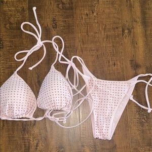 White Fox Boutique Cream Bikini with Gold Details
